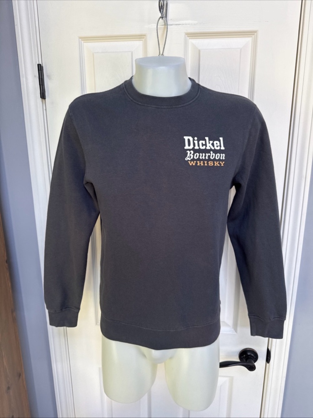 DICKEL BOURBON Whisky Whiskey Crewneck Sweatshirt Grey Long Sleeve sz S